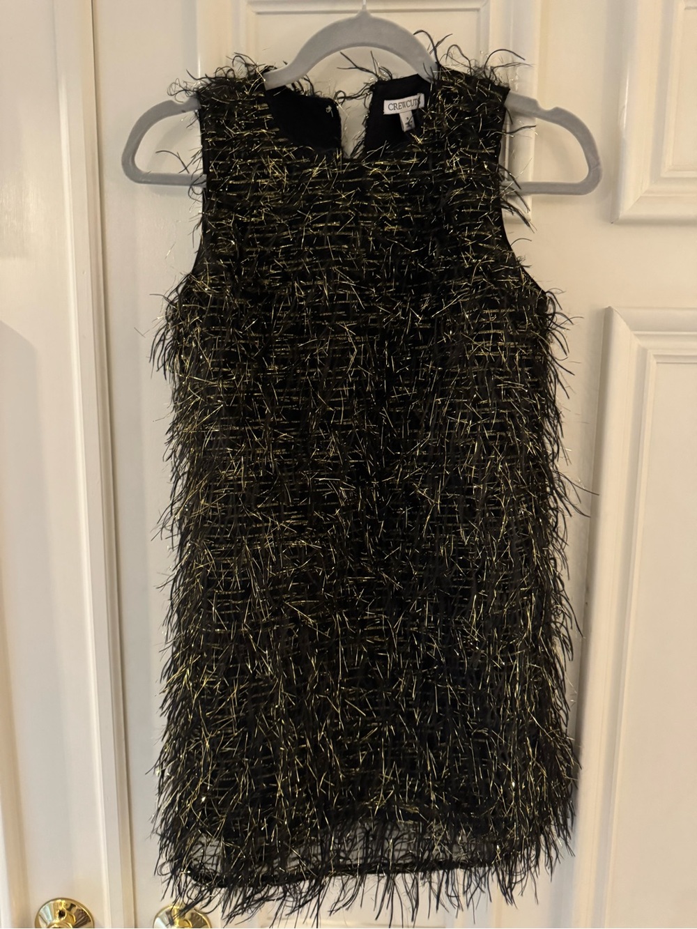 Crewcuts Black and Gold Tinsel Shift Party Dress